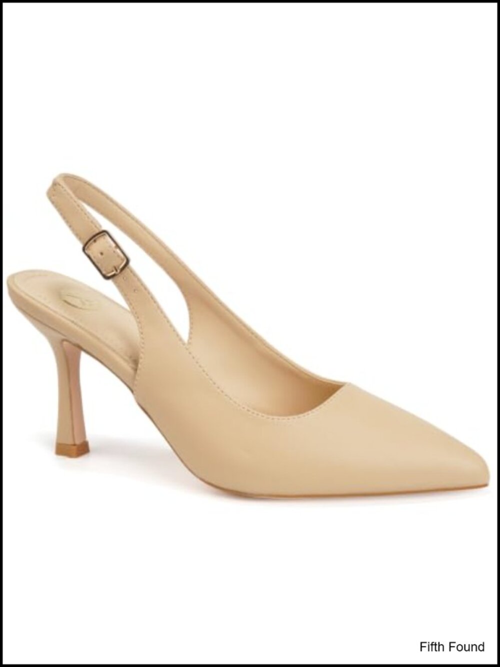 Pointed Toe Slingback Heels Patent Faux Leather Kitten Heel Dress Pumps